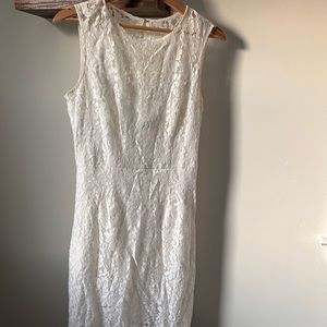 NY & Co Eva Mendes White Floral Lace Dress
